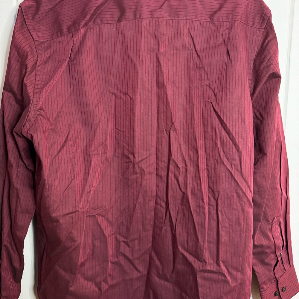 Van Heusen Deep Red Striped Shirt - Picture 2 of 2